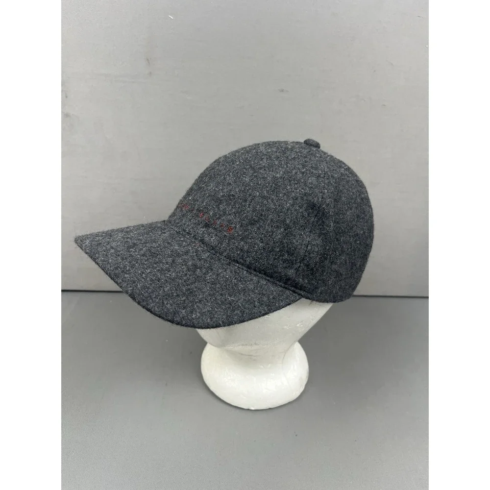 Perry Ellis Portfolio Baseball Cap Gray Wool Blend Adjustable Embroidered Logo